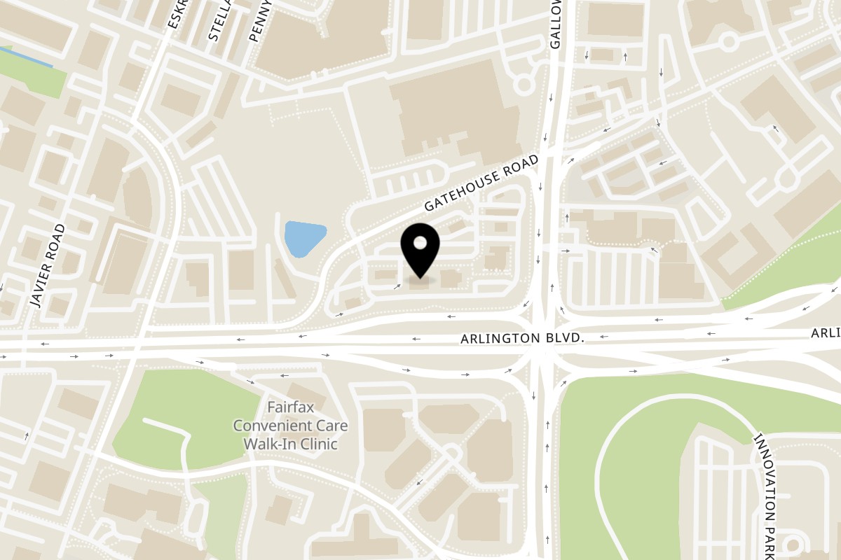 Map showing the location of Guapo's Cocina & Bar Merrifield on 3052 Gate House Plaza in Falls Church